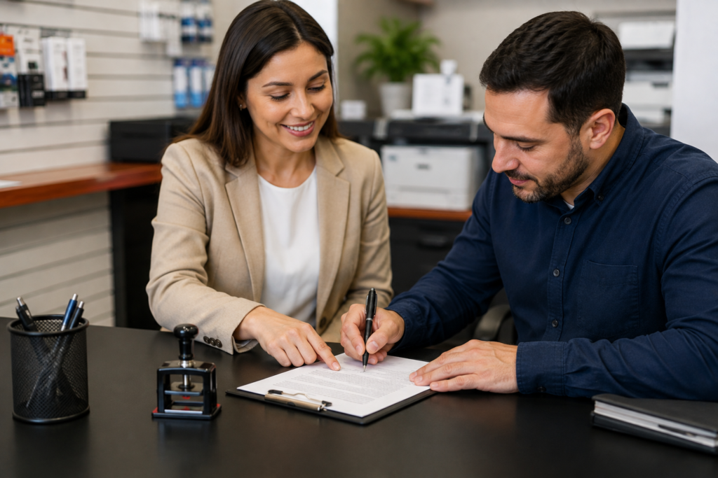Document Signing at the Office Desk