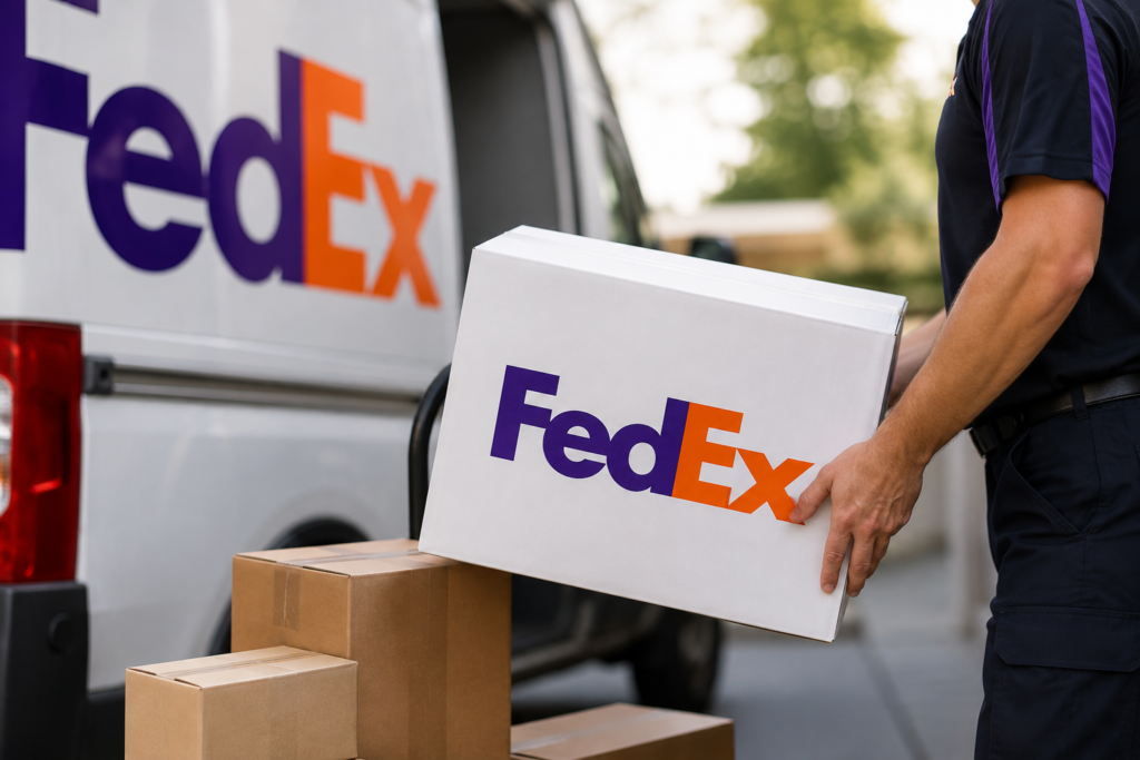 FedEx Package Delivery at the Doorstep