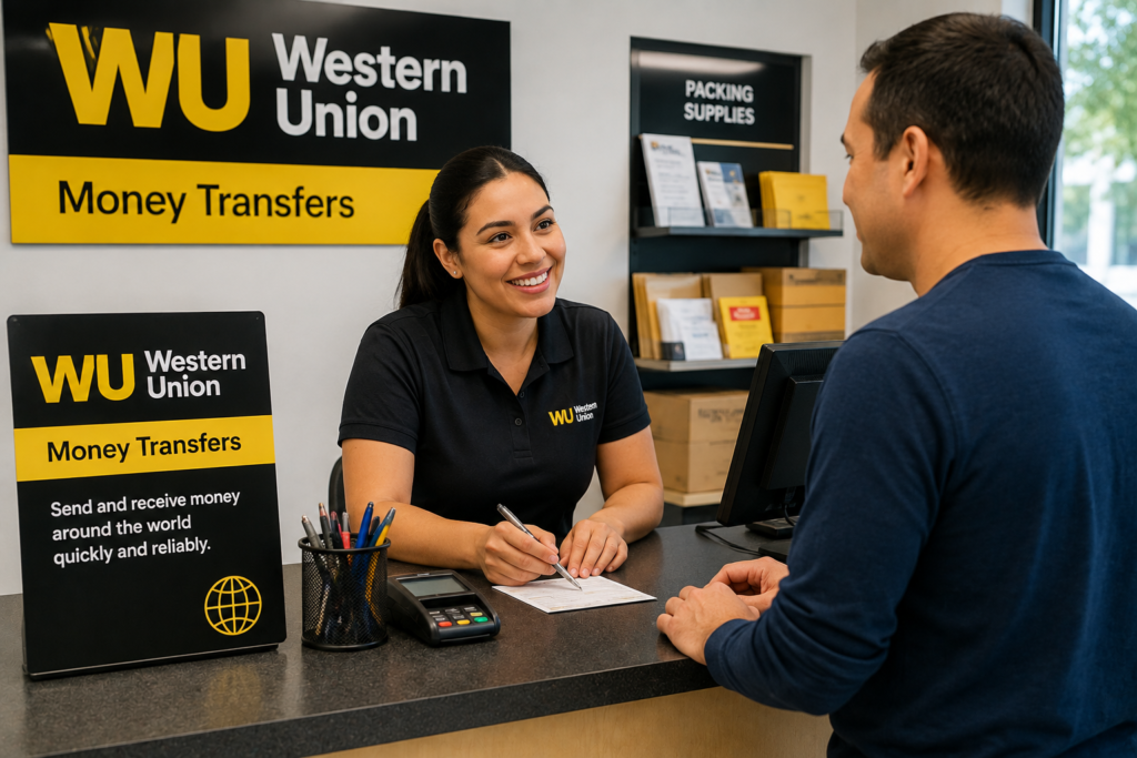 Friendly Western Union Service Counter