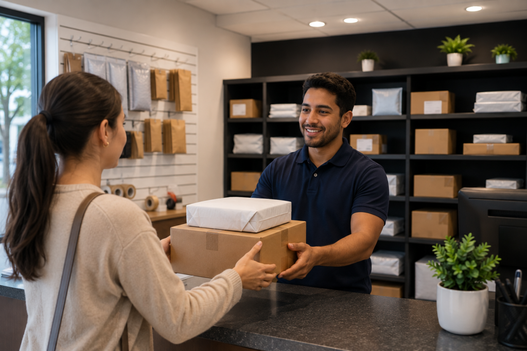 PUDO (Pick Up Drop Off) Friendly Parcel Counter Exchange