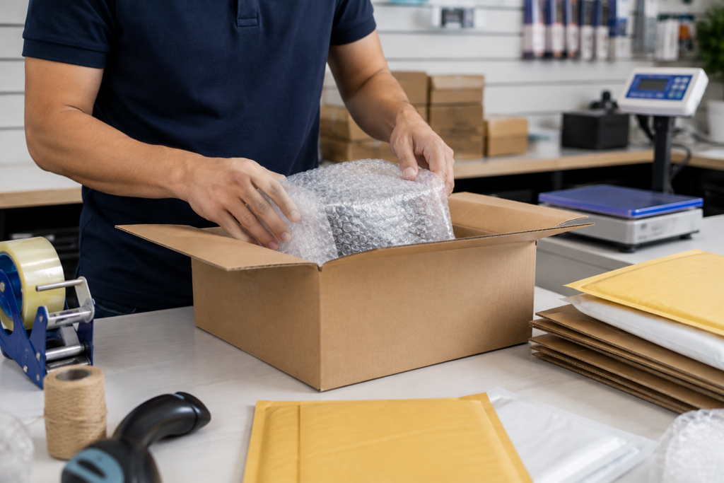Packing Station Parcel Preparation