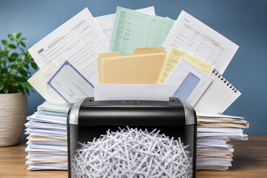 Paper Shredder with Document Collage